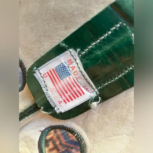 Olathe cowboy boots black/ green M8.5/W10 - Picture 7 of 9